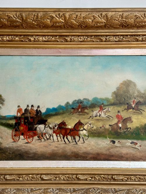 PAIR OF SIGNED 1910 FOX HUNTING OIL PAINTINGS EQUESTRIAN SPORTING SCENES PHILIP HENRY RIDEOUT 18601920 - ADDITIONAL PHOTO 3