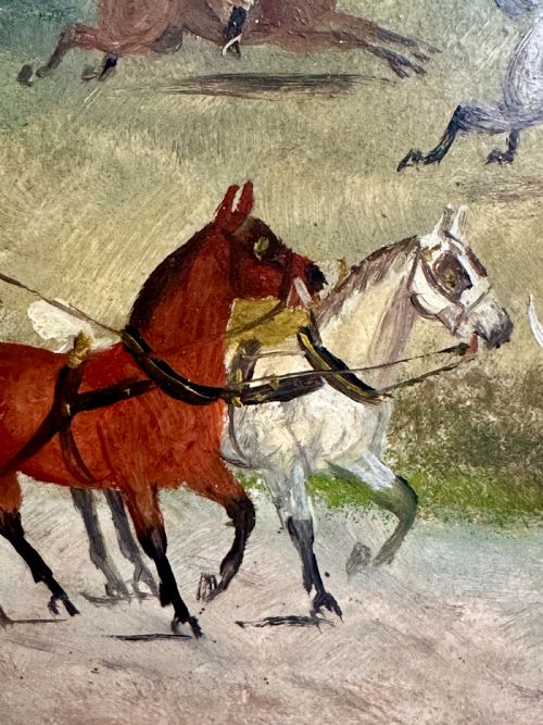PAIR OF SIGNED 1910 FOX HUNTING OIL PAINTINGS EQUESTRIAN SPORTING SCENES PHILIP HENRY RIDEOUT 18601920 - ADDITIONAL PHOTO 11