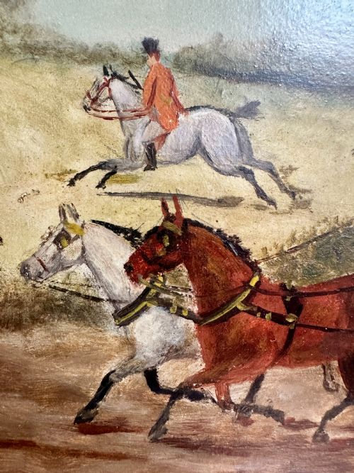 PAIR OF SIGNED 1910 FOX HUNTING OIL PAINTINGS EQUESTRIAN SPORTING SCENES PHILIP HENRY RIDEOUT 18601920 - ADDITIONAL PHOTO 16