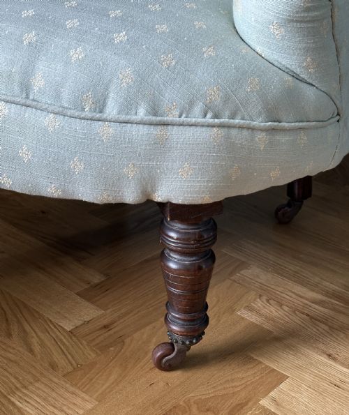 SMALL IRONBACK BUTTONED ARMCHAIR COUNTRY HOUSE CHAIR C1880 - ADDITIONAL PHOTO 3