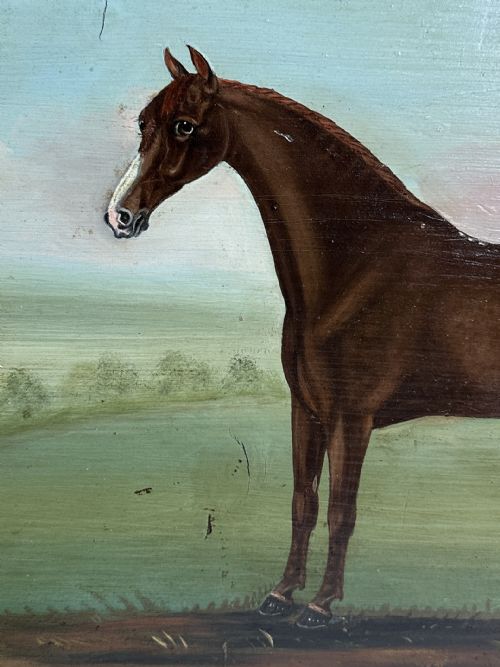 18TH CENTURY HORSE PAINTING OIL ON PINE PANEL SIGNED W WILLIAMS PINXIT 1791 ATTRIBUTED WILLIAM WILLIAMS 17271791 - ADDITIONAL PHOTO 3