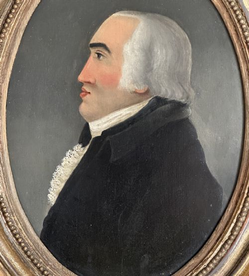 18TH C NAIVE PORTRAIT OF A GENTLEMAN OIL ON PANEL CIRCA 1780 - ADDITIONAL PHOTO 2
