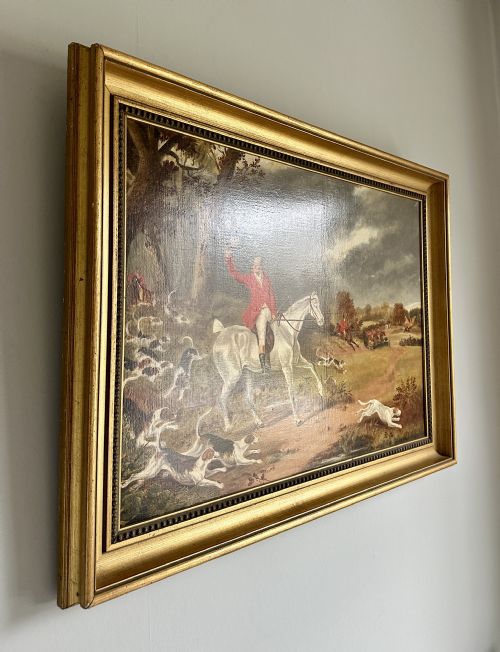 19TH CENTURY ENGLISH FOX HUNTING SCENE OIL ON CANVAS IN THE MANNER OF FRANCIS CALCRAFT TURNER - ADDITIONAL PHOTO 5