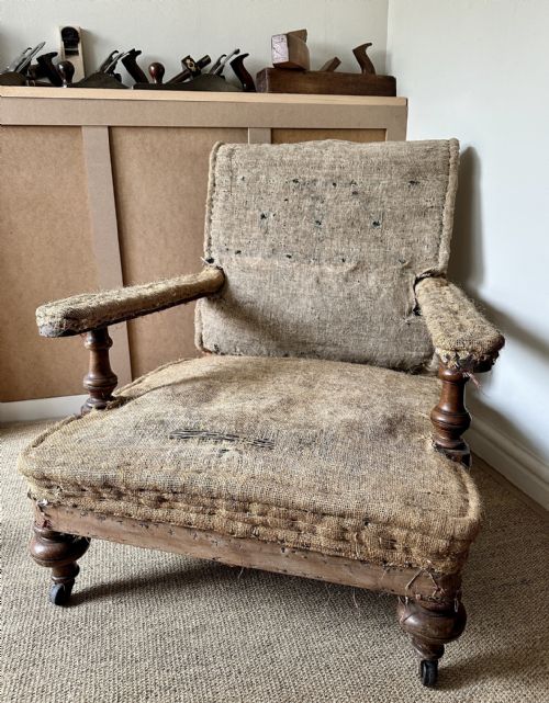 19TH CENTURY HOWARD STYLE OPEN ARMCHAIR BY ROBERT STRAHAN DUBLIN C1870 - ADDITIONAL PHOTO 1