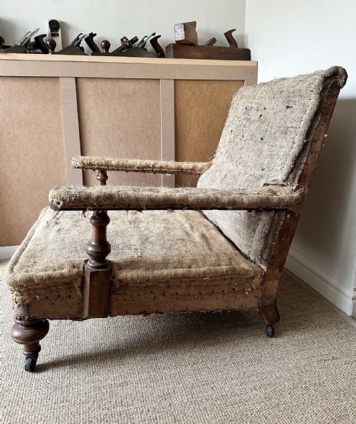 19TH CENTURY HOWARD STYLE OPEN ARMCHAIR BY ROBERT STRAHAN DUBLIN C1870 - ADDITIONAL PHOTO 2