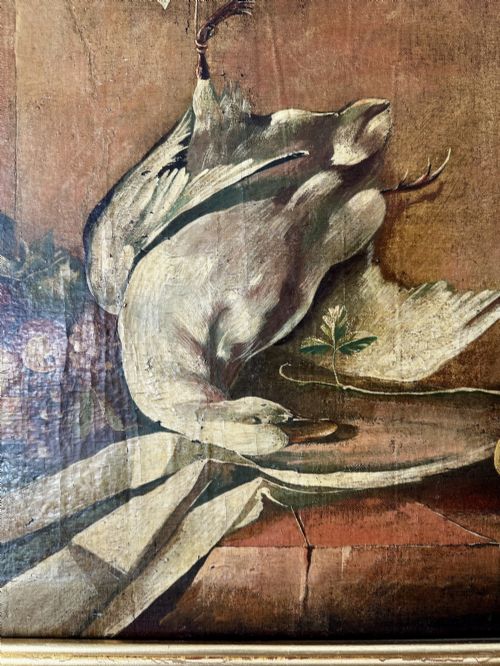 LARGE 19TH CENTURY CONTINENTAL SCHOOL STILL LIFE OF GAME AND FRUIT - ADDITIONAL PHOTO 1