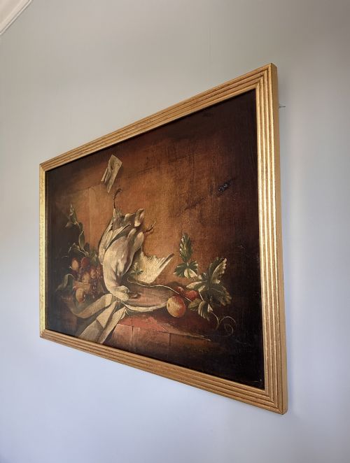 LARGE 19TH CENTURY CONTINENTAL SCHOOL STILL LIFE OF GAME AND FRUIT - ADDITIONAL PHOTO 5