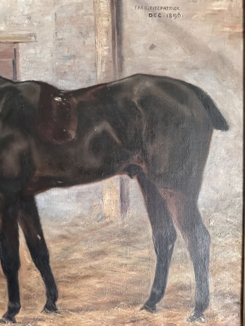MAGNIFICENT 19TH C EQUINE PORTRAIT OF VAGRANT BY FRED FITZPATRICK DATED 1896 PROVENANCE TO REGINALD HERBERT SPENCE'S GALLERY DUBLIN - ADDITIONAL PHOTO 3
