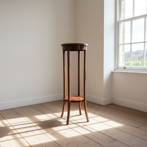 Edwardian Inlaid Mahogany Plant Stand