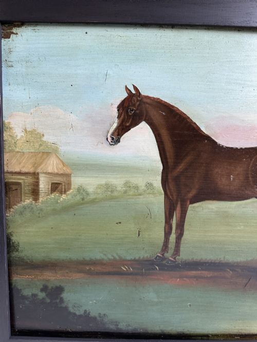 fig 1. Equestrian Portrait of a Chestnut Stallion – Attributed to William Williams of Norwich (fl. 1758–1797)