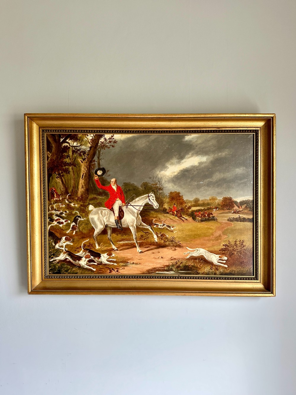 19th Century English Fox Hunting Scene – Oil on Canvas – In the Manner of Francis Calcraft Turner