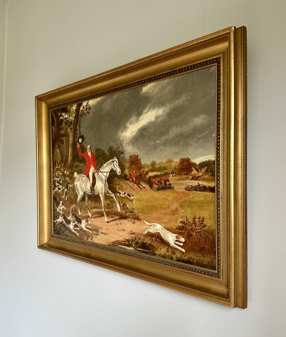 19th Century English Fox Hunting Scene – Oil on Canvas – In the Manner of Francis Calcraft Turner View V