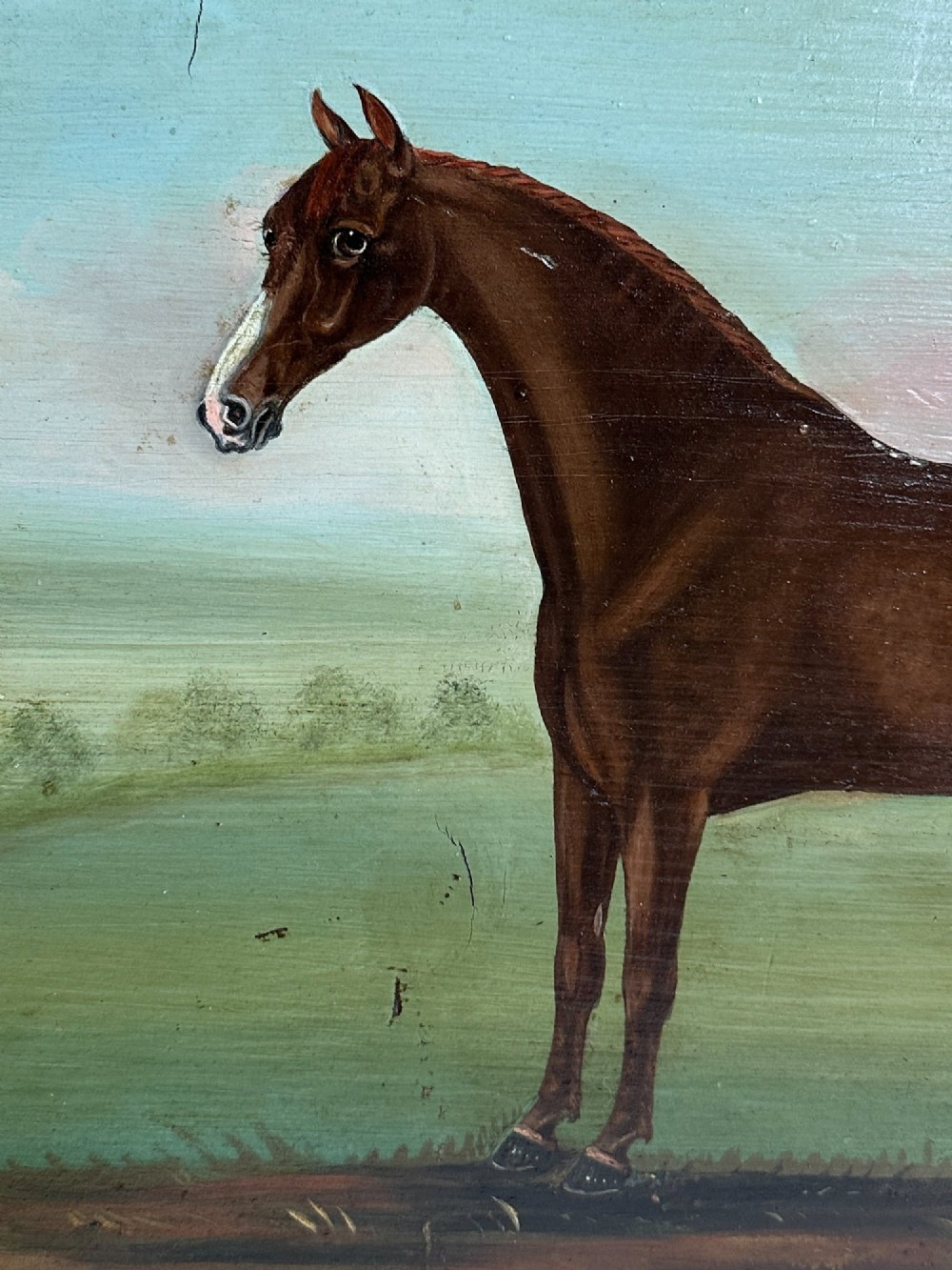 Equestrian Portrait of a Chestnut Stallion – Attributed to William Williams of Norwich (fl. 1758–1797) View IV
