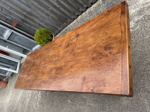 ANTIQUE ELM FARMHOUSE TABLE - ADDITIONAL PHOTO 2