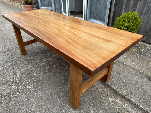 ANTIQUE PALE ELM FARMHOUSE TABLE - ADDITIONAL PHOTO 1