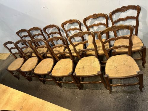 TWELVE FRENCH LADDER BACK CHAIRS - ADDITIONAL PHOTO 5