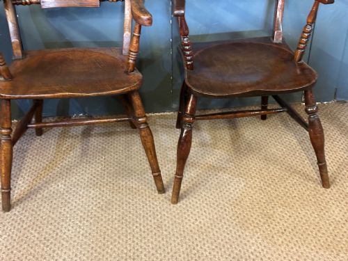 TWO ANTIQUE WINDSOR CARVER CHAIRS - ADDITIONAL PHOTO 1