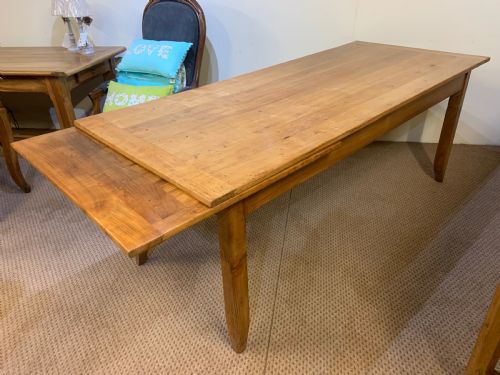 19TH CENTURY CHERRY SINGLE DRAWERLEAF FARMHOUSE TABLE - ADDITIONAL PHOTO 2