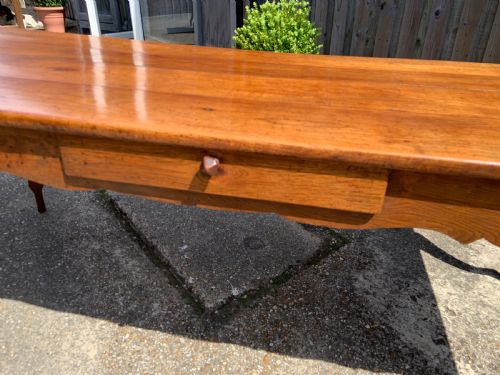 LOUIS XV CHERRY DINING TABLE WITH BREAD SLIDE - ADDITIONAL PHOTO 1