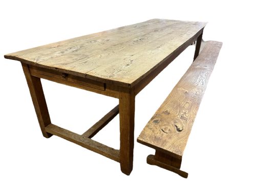 large early 19th century elm farmhouse table - CATEGORY: ANTIQUE TABLES - DATED 19TH CENTURY