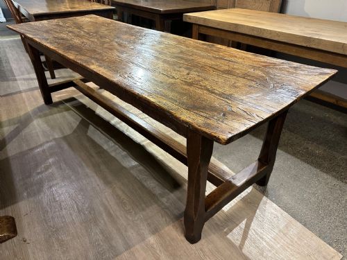 18TH CENTURY WELSH ELM 8FT FARMHOUSE TABLE - ADDITIONAL PHOTO 4