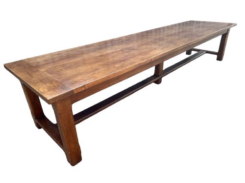 EARLY 20TH CENTURY LARGE OAK FRENCH FARMHOUSE TABLE