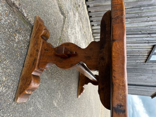 ANTIQUE SINGLE PLANK TOP TRESTLE DINING TABLE - ADDITIONAL PHOTO 5