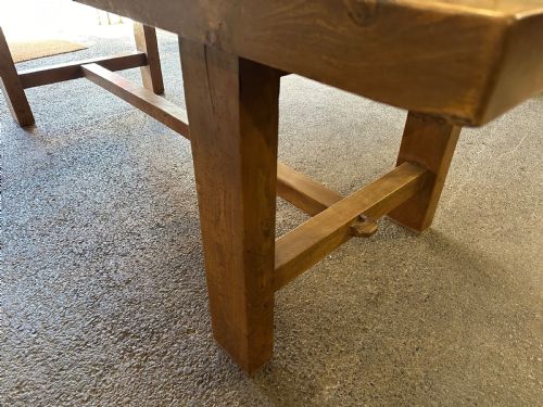 ANTIQUE NORMANDY ELM FARMHOUSE TABLE - ADDITIONAL PHOTO 4