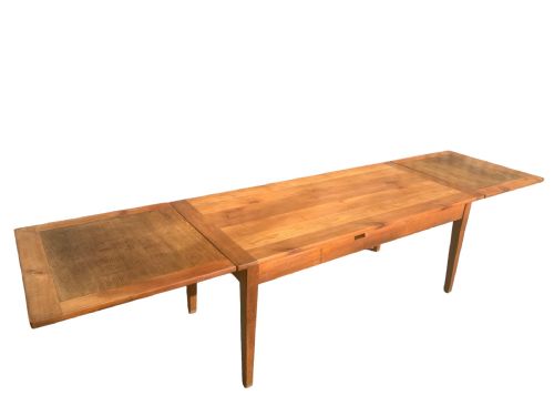 antique cherry double draw leaf table - CATEGORY: ANTIQUE TABLES - DATED 19TH CENTURY