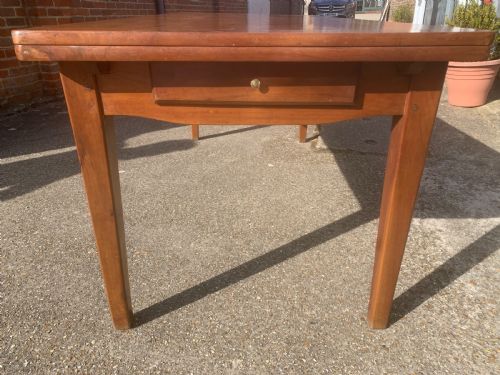 ANTIQUE CHERRY DOUBLE DRAW LEAF TABLE - ADDITIONAL PHOTO 1