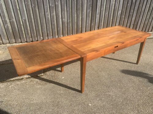 ANTIQUE CHERRY DOUBLE DRAW LEAF TABLE - ADDITIONAL PHOTO 2