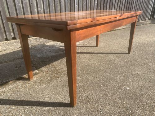 ANTIQUE CHERRY DOUBLE DRAW LEAF TABLE - ADDITIONAL PHOTO 4