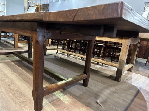18TH CENTURY OAK RUSTIC FARMHOUSE TABLE WITH TWO EXTENSION LEAVES - ADDITIONAL PHOTO 2