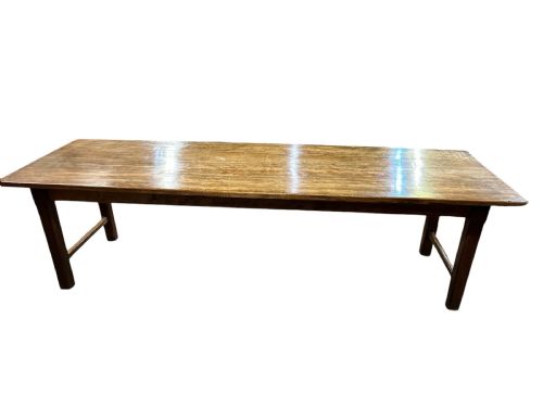 19TH CENTURY BEECH DINING TABLE WITH END STRETCHER - ADDITIONAL PHOTO 1