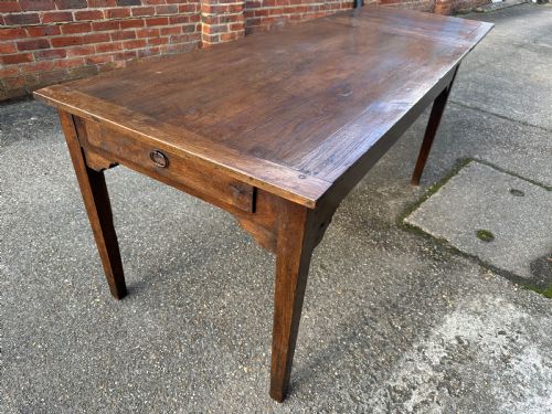 ANTIQUE RUSTIC OAK SINGLE EXTENDING TABLE - ADDITIONAL PHOTO 1