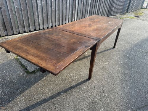 ANTIQUE RUSTIC OAK SINGLE EXTENDING TABLE - ADDITIONAL PHOTO 2