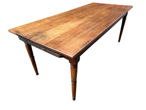 ANTIQUE CHERRY DINING TABLE WITH BREAD SLIDE - ADDITIONAL PHOTO 1