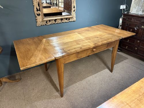 19TH CENTURY CHERRY TABLE WITH EXTENSION LEAVES - ADDITIONAL PHOTO 1