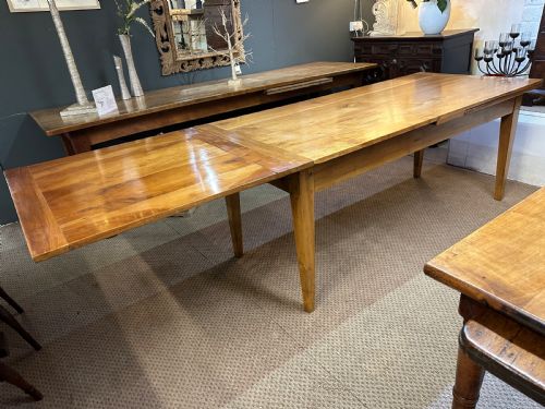 19TH CENTURY CHERRY DOUBLE EXTENDING FARMHOUSE TABLE - ADDITIONAL PHOTO 1