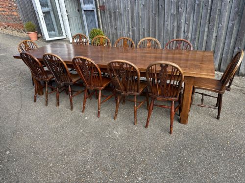 ANTIQUE 3M OAK FARMHOUSE TABLE - ADDITIONAL PHOTO 3