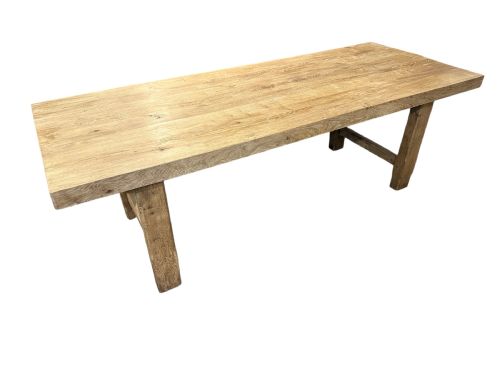 ANTIQUE OAK PALE BLEACHED NORMANDY DINING TABLE - ADDITIONAL PHOTO 1