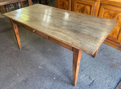 ANTIQUE SMALL PALE OAK FARMHOUSE TABLE - ADDITIONAL PHOTO 1