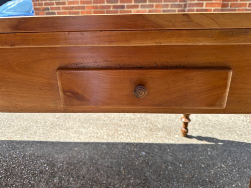 19TH CENTURY CHERRY DOUBLE EXTENDING DINING TABLE WITH DRAWER - ADDITIONAL PHOTO 3