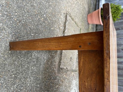 19TH CENTURY ASH END STRETCHER FARMHOUSE TABLE - ADDITIONAL PHOTO 4
