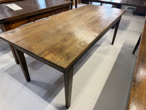 Oak 19th Century Farmhouse Table with Tapered Legs