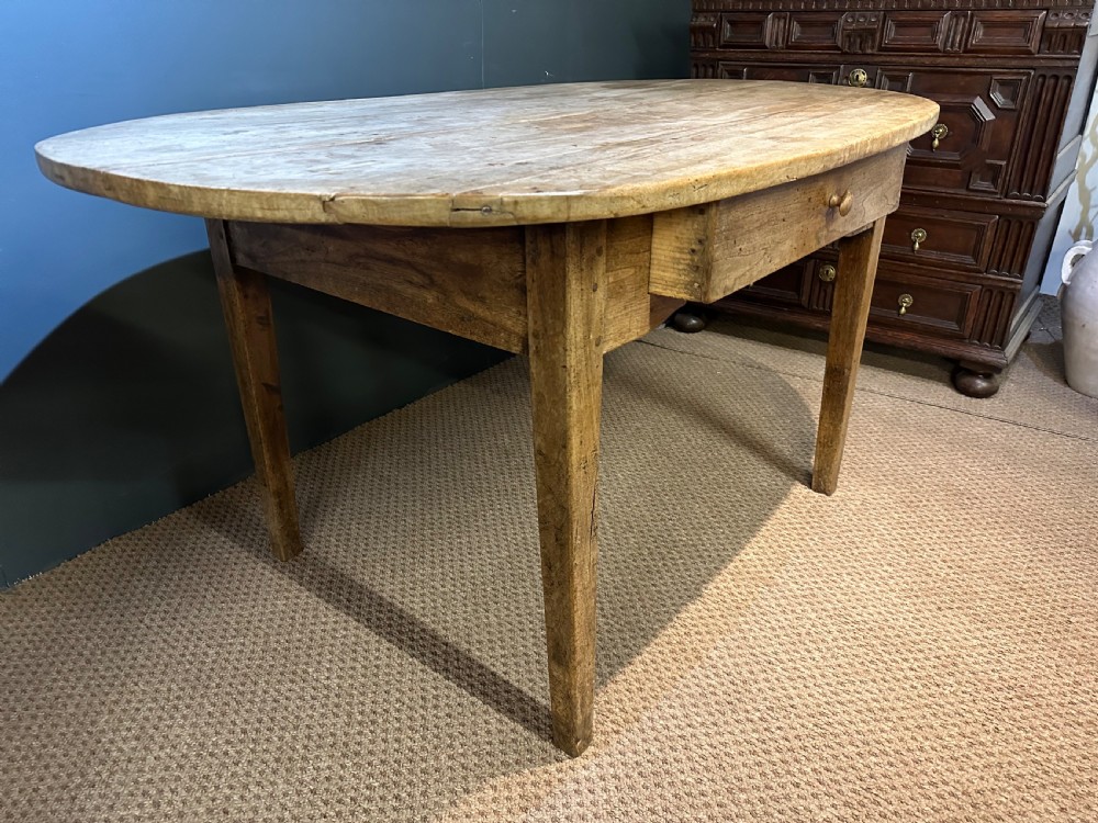 Pale Antique Walnut Oval Ended Rustic Dining Table View II