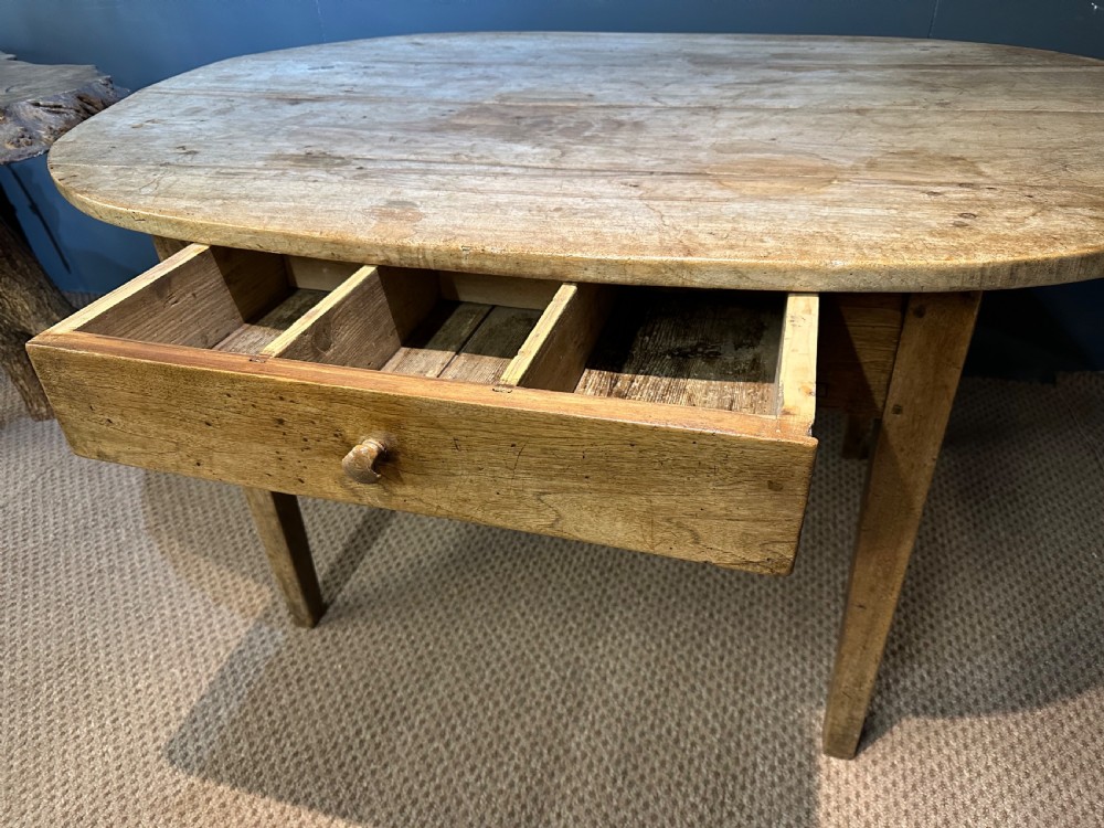 Pale Antique Walnut Oval Ended Rustic Dining Table View III