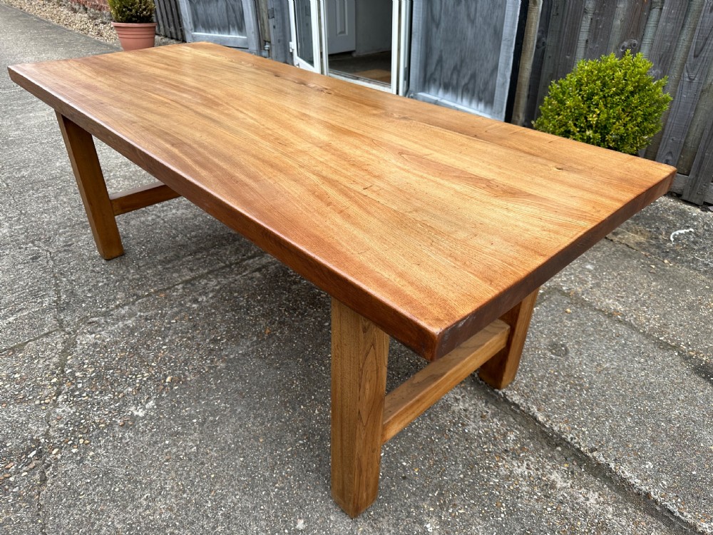 Antique Pale Elm Farmhouse Table  View II
