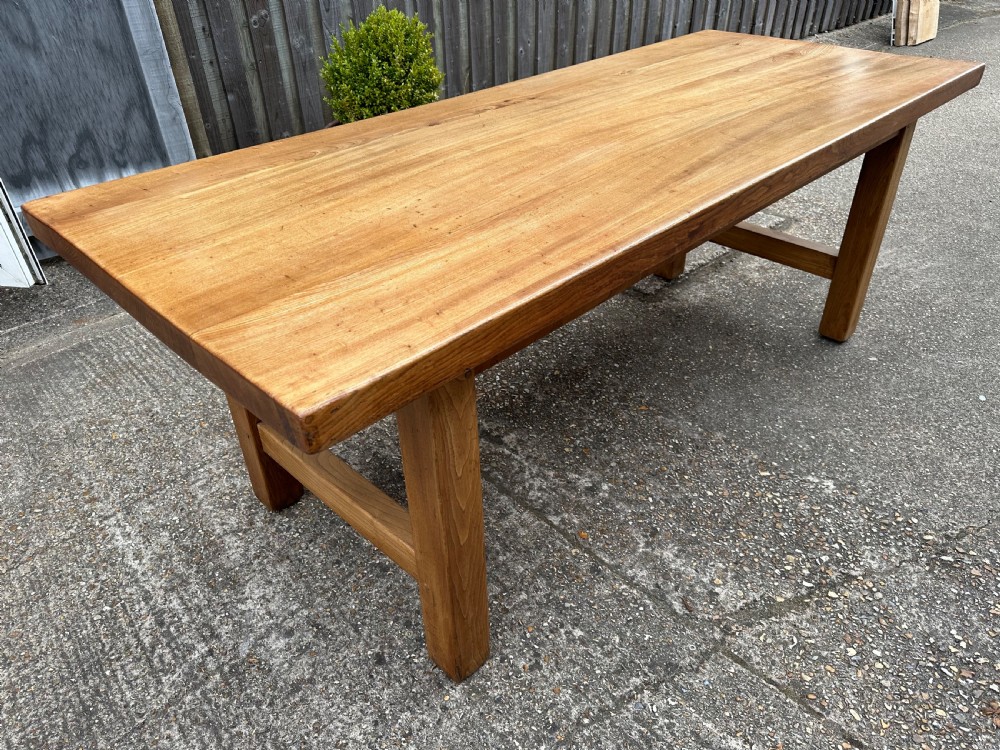 Antique Pale Elm Farmhouse Table  View IV