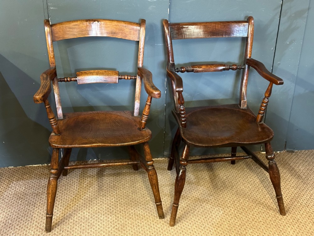 Two Antique Windsor Carver Chairs